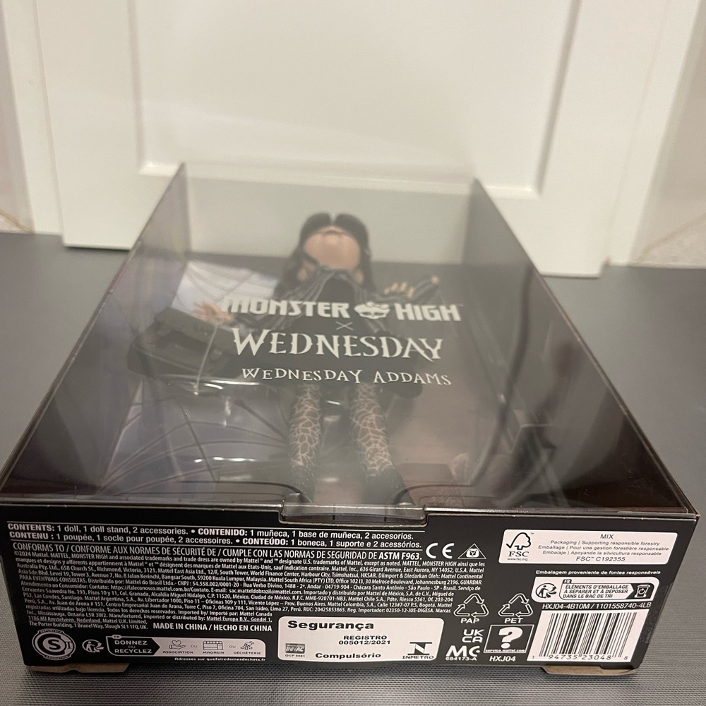 Mattel Monster High Doll with Black and White Outfit - Wednesday Addams - NIP - Picture 6 of 12